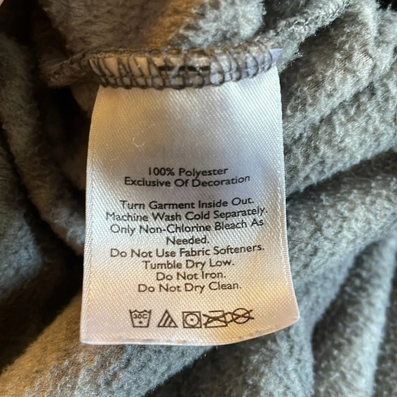 Eddie Bauer mens gray striped fleece quarter zip sweater size large - Picture 7 of 7